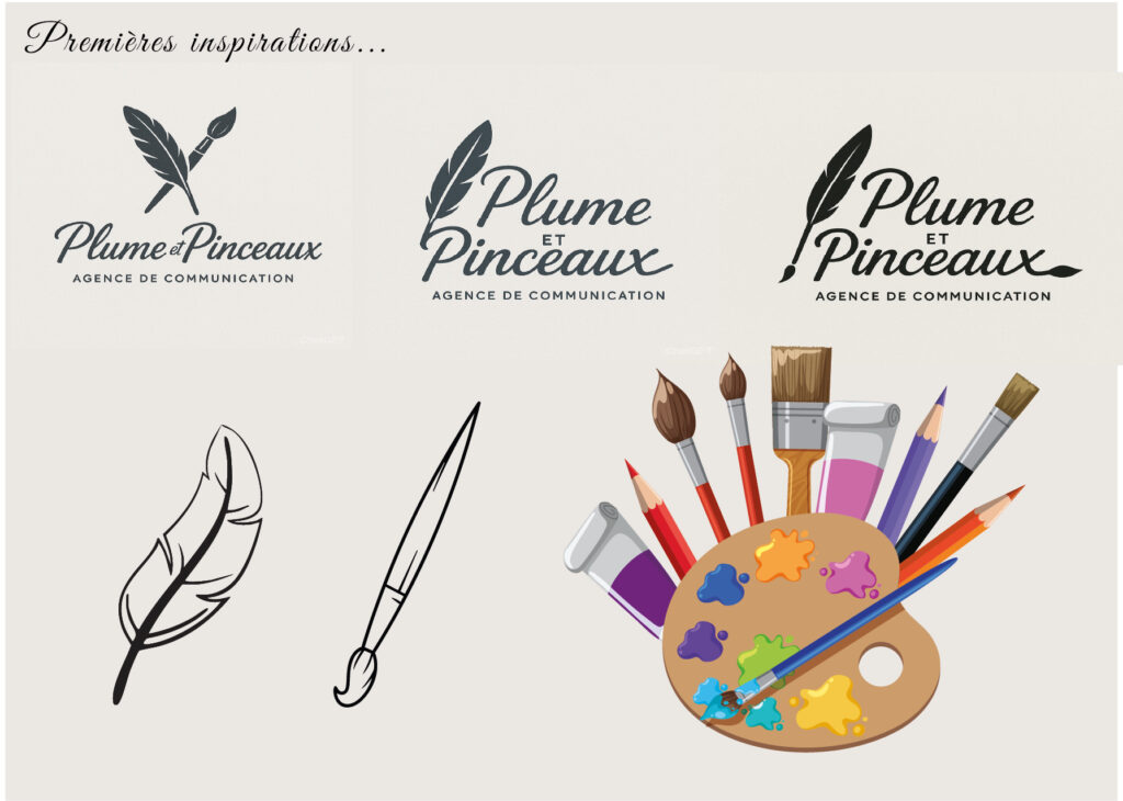 Identité visuelle Plume et Pinceaux - premières inspirations